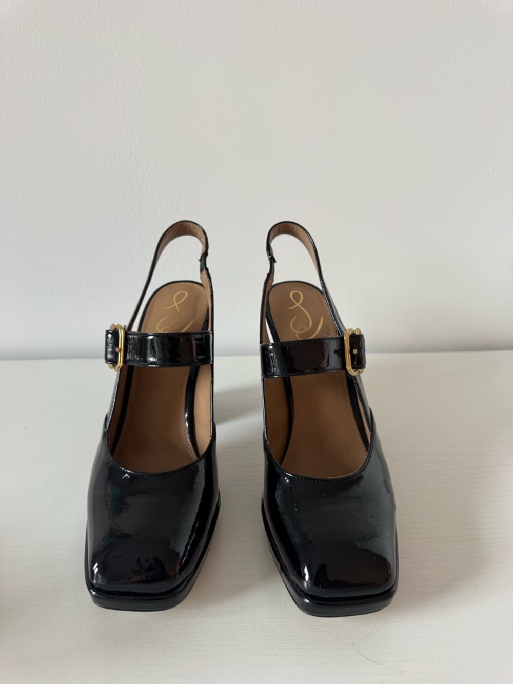 NWT Sam Edelman Jildie Mary Jane Black Slingback Heels Patent Leather - Picture 3 of 5